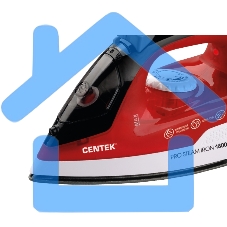 Утюг Centek CT-2347 RED 1800Вт, антипригар. подошва, паровой удар, самоочистка, 200мл