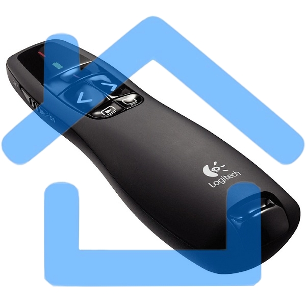 Презентер Logitech R400 черный, радиоканал, USB, кнопки - 5