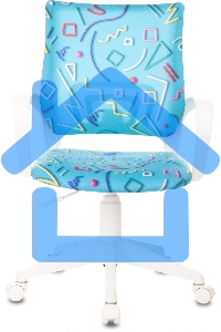 Кресло детское Бюрократ BUROKIDS 1 W Sticks 06 голубой, крестов. пластик, пластик белый