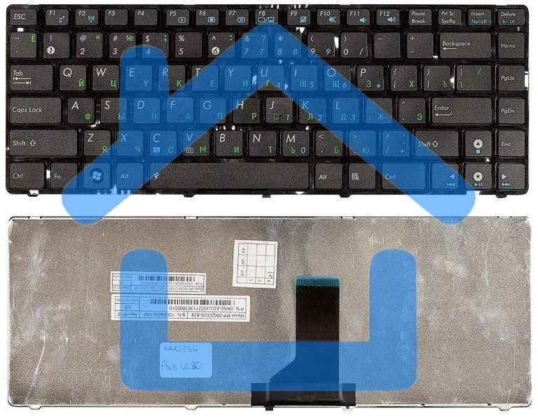 Клавиатура для ноутбука Asus UL30 K42 K43 X42 U41 черная с рамкой