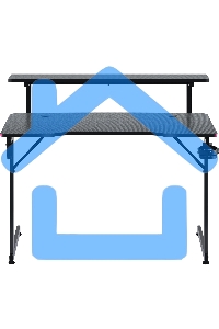 Стол игровой Defender Adamant полка,подвесы,черный,МДФ,RGB