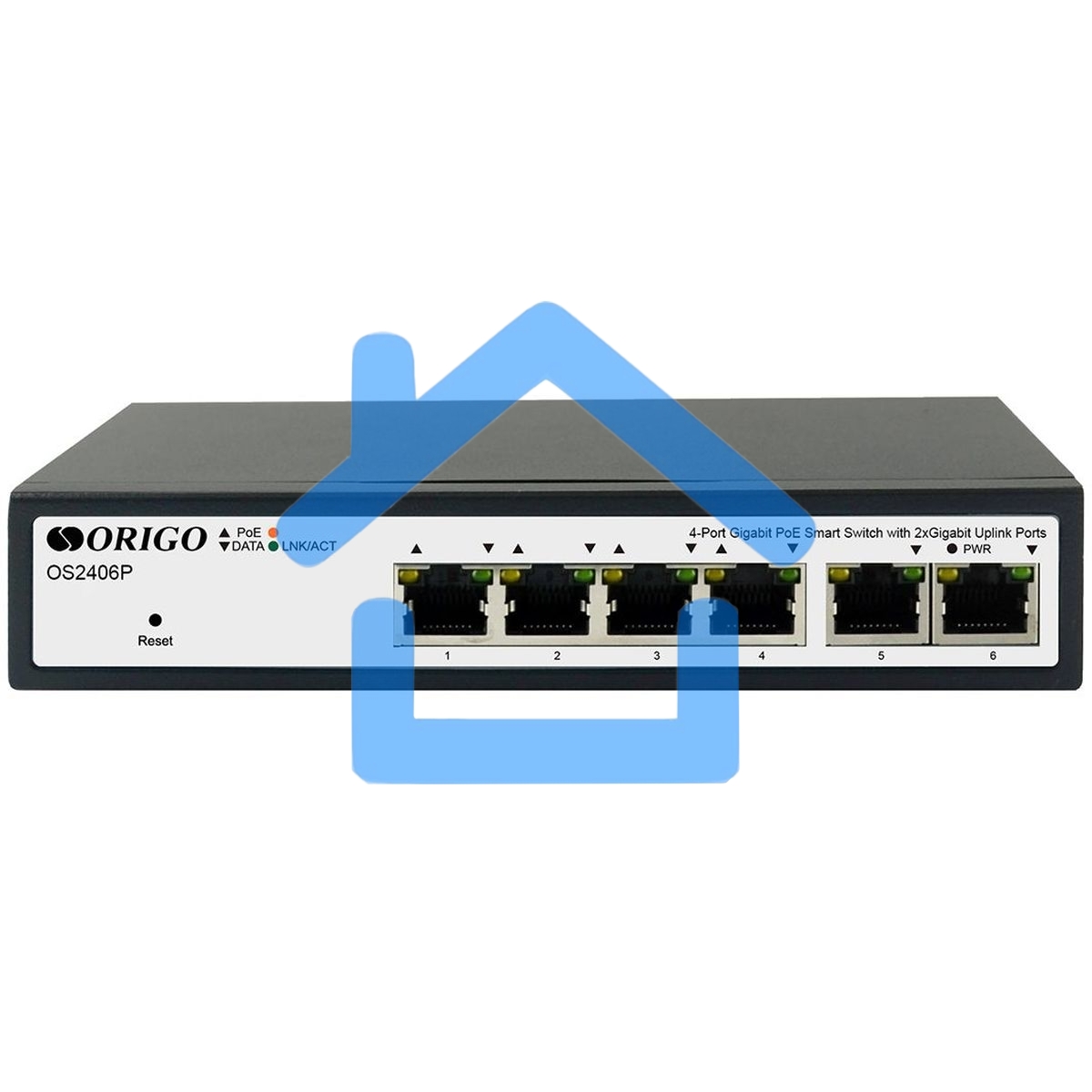 Коммутатор Smart Managed L2 PoE Switch 4 x 1000Base-T PoE+, 2 x 1000Base-T, PoE-60W budget