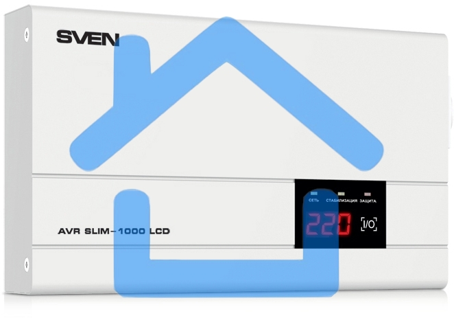 Стабилизатор напряжения SVEN AVR SLIM-1000 LCD
