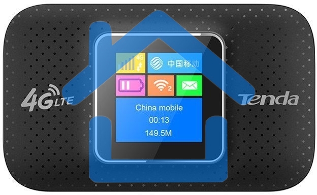 Мобильный роутер Tenda 4G185 4G LTE, встроенная батарея 2100 мАч; поддержка карт памяти до 32Гб