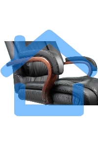 Кресло руководителя Бюрократ T-9925WALNUT/BLACK черный, кожа, крестовина дерево