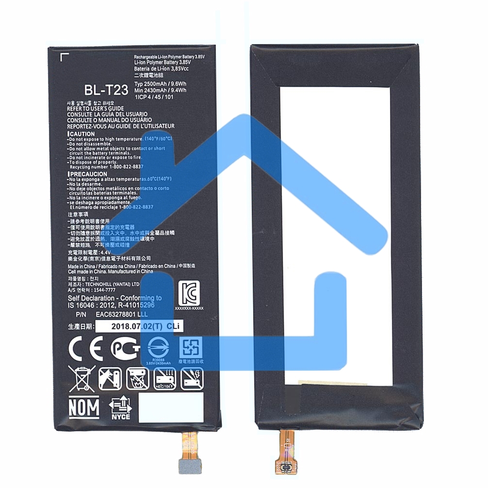 Аккумуляторная батарея BL-T23 для LG F690L, X Cam 4G 2500mAh / 9.63Wh 3,85V