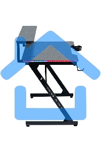 Стол игровой Defender Adamant полка,подвесы,черный,МДФ,RGB