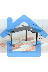 Стол для компьютера Cactus угловой подъемный столешница МДФ черный каркас черный 1600х1400х720х1180мм (CS-EDXL-BBK)