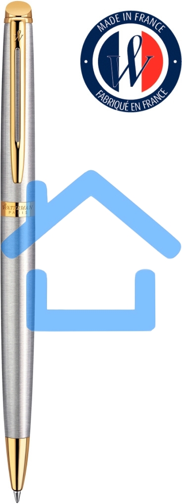 Ручка шариковая Waterman Hemisphere (CWS0920370) Steel GT M, синие чернила, подарочная коробка