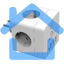 Сетевой фильтр Cablexpert Cube, CUBE-4-СU3-W, 4р, 16А, 1xType-C PD, 3хUSB, ур.защиты 2+, белый, коробка