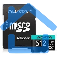 Карта памяти MICRO SDXC 512Gb W/AD. AUSDX512GUI3V30SA2-RA1 ADATA