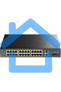 Коммутатор Cudy GS1026PS2, (L2) 26x1Gbит/с 2xКомбо(1000BASE-T/SFP), 2SFP, 24PoE, 300W, неуправляемый