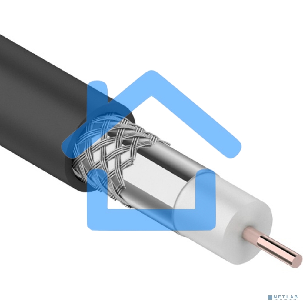Кабель коаксиальный PROconnect RG-6U, 75 Ом, CCS/Al/Al, 48%, бухта 100 м, черный OUTDOOR