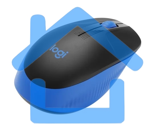 Мышь беспроводная Logitech M190 черный/синий, 1000 dpi, радиоканал, USB, кнопки - 3