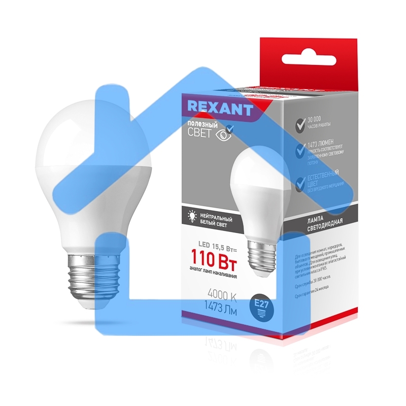 Лампа светодиодная Груша A60 15,5 Вт E27 1473 лм 4000 K нейтральный свет Rexant