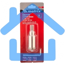 Сверло алмазное Matrix по керамограниту, 22x67 мм, 3-гранный хвостовик