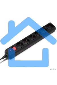 Сетевой фильтр Buro 600SH-3-B 3м (6 розеток) черный (коробка)