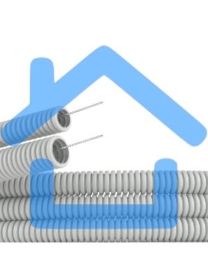Труба гофрированная ПВХ DKC d16мм с протяж. сер. (уп.100м) 91916