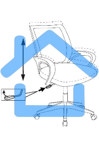 Кресло детское Бюрократ BUROKIDS 1 W Sticks 06 голубой, крестов. пластик, пластик белый