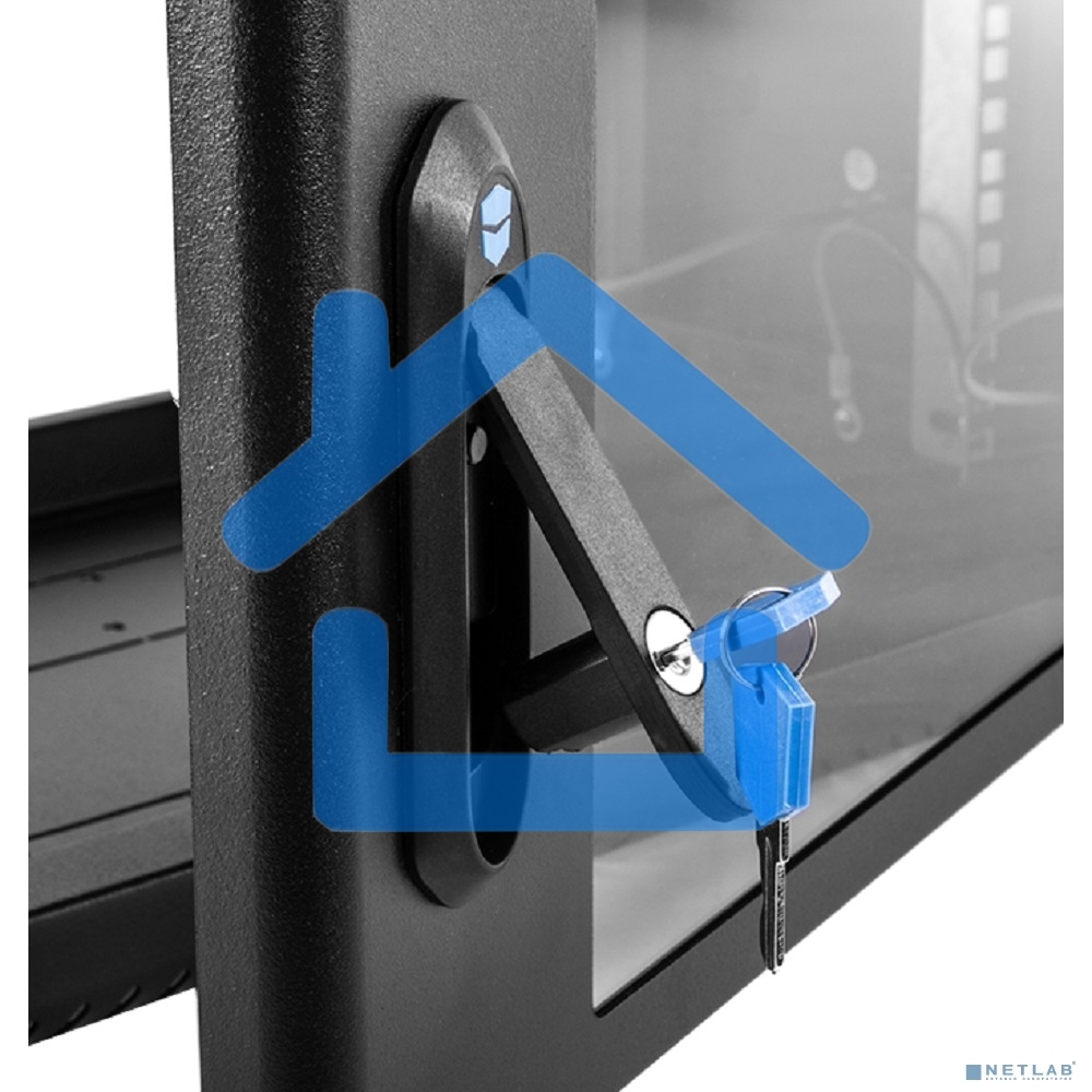 Шкаф коммутационный ЦМО (ШРН-6.350-9005) настенный 6U 600x350мм пер.дв.стекл 200кг черный 300мм 180град.