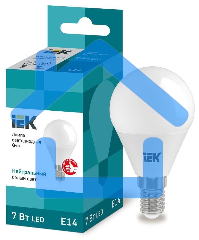 Лампа Iek LLE-G45-7-230-40-E14 светодиодная ECO G45 шар 7Вт 230В 4000К E14 IEK