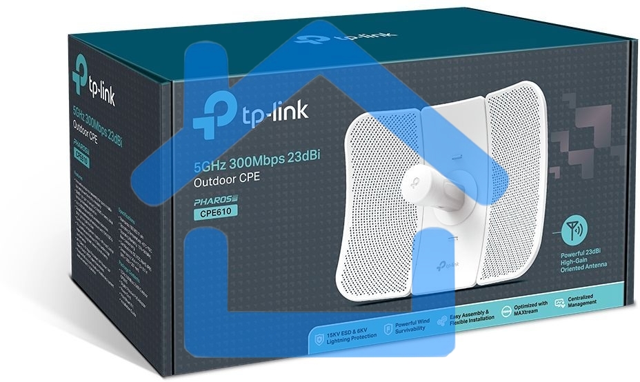 Точка доступа TP-LINK CPE610 5 ГГц 300 Мбит/с 23 дБи Наружная точка доступа Wi Fi