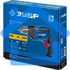 Дрель ударная Зубр ЗД-П550 ЭР 550Вт ключевой реверс