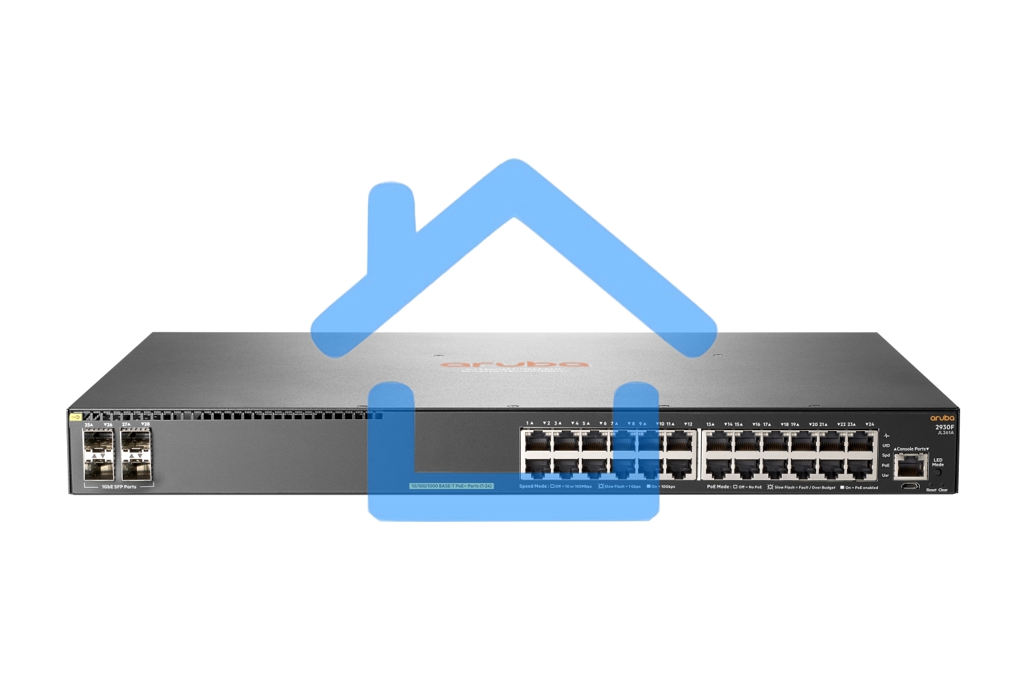 Коммутатор HP Aruba 2930F 24G PoE+ 4SFP Swch