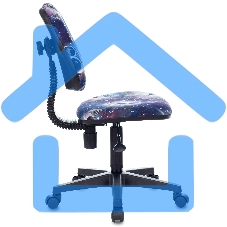 Кресло детское Бюрократ KD-4 синий космопузики крестовина пластик