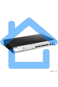 Коммутатор D-Link DGS-1210-10MP/F3A Smart L2 Switch 8х1000Base-T PoE, 2х1000Base-X SFP, PoE Budget 130W, Compact CLI