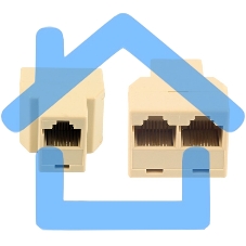 Разветвитель US-09A RJ45 8P8C (розетка) -> 2x8P8C (розетки)