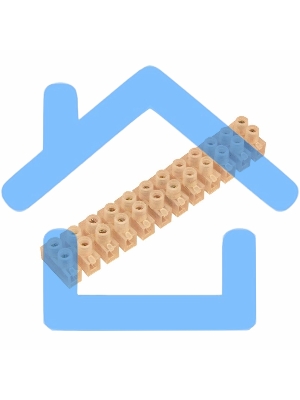 Клеммная колодка винтовая KВ-16 (6-16 мм²), ток 30 A, пoлиэтилен белый (ЗВИ) Rexant