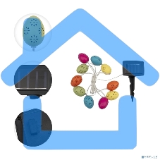 Каскад Lamper Эклектика 4 м LED с выносной солнечной панелью 2 м и аккумулятором, теплое белое свечение