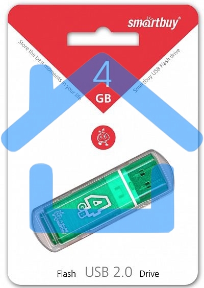 Флешка USB R/W SmartBuy 4Gb USB Drive <USB2.0> SmartBuy Glossy series Green (SB4GbGS-G)