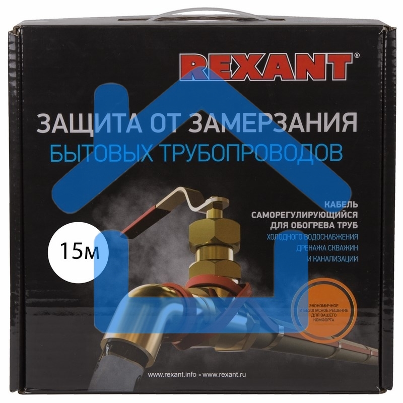 Греющий саморегулирующийся кабель (в трубу) 10HTM2-CT (15м/150Вт) Rexant