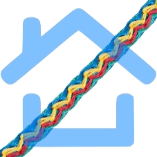 Шнур вязаный полипропиленовый СИБРТЕХ 93955 с сердечником 8 мм, 20 м, 140-150 кгс, Радуга, Россия