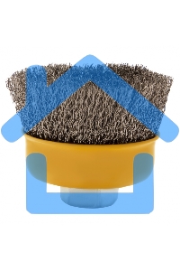 Щетка для УШМ, 75 мм, М14, Чашка, витая нержавеющая проволока 0,3 мм Denzel