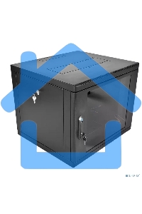 Шкаф коммутационный ЦМО (ШРН-9.350-9005) настенный 9U 600x350мм пер.дв.стекл 200кг черный 300мм 180град.