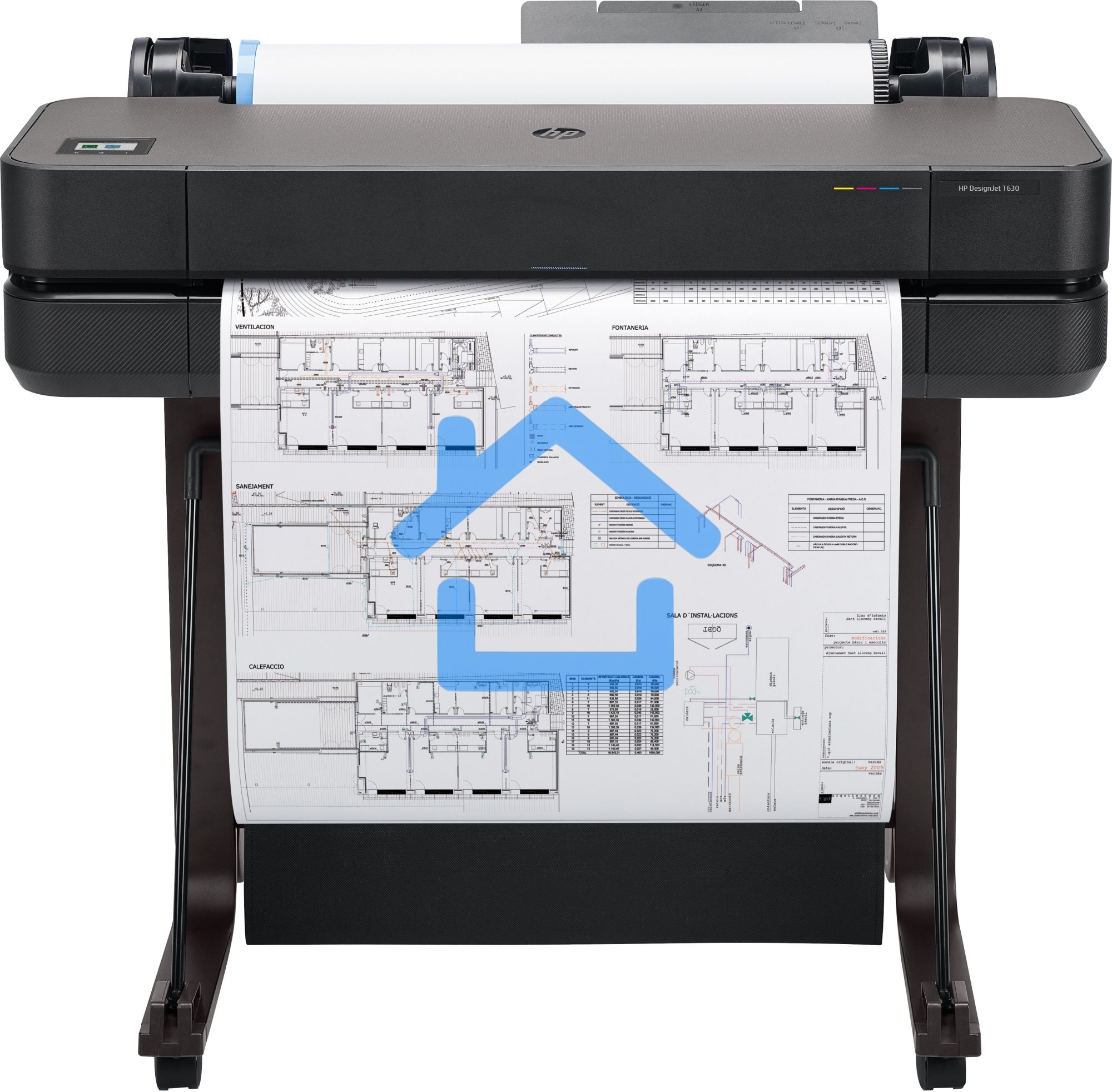 Плоттер струйный HP Designjet T630, A1, цветной, 24
