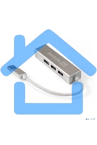Хаб USB (концентратор) ExeGate DUB-4 (кабель-адаптер USB3.0 --> 4xUSB3.0, Plug&Play, серебристый)