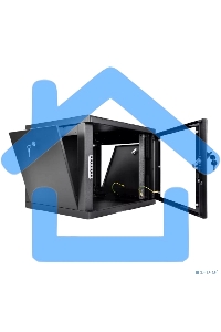 Шкаф коммутационный ЦМО (ШРН-9.350-9005) настенный 9U 600x350мм пер.дв.стекл 200кг черный 300мм 180град.