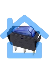 Выключатель клавишный Rexant 250V 15А (3с) ON-OFF синий с подсветкой