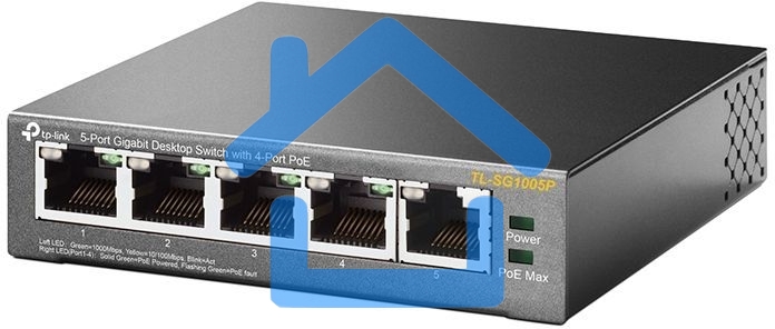 Коммутатор TP-Link SMBTL-SG1005P 5-портовый гигабитный настольный коммутатор с 4 портами PoE SMB 56W