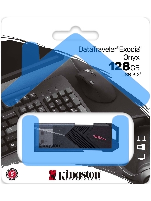 Флешка USB R/W Kingston 128 Gb DataTraveler Exodia Onyx DTXON/128 Gb USB3.2 черный