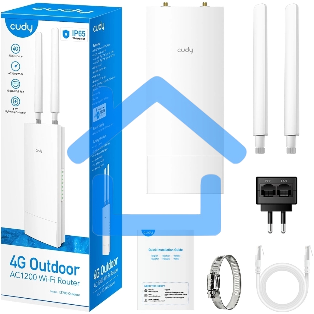 Точка доступа Outdoor 4G LTE Cat 6 AC1200 Wi-Fi Gigabit Router