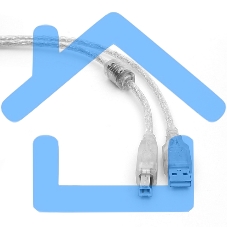 Кабель Cablexpert USB2.0 Pro, AM/BM, 0,75м, экран, 2 феррит.кольца, прозрачный (CCF-USB2-AMBM-TR-0.75M)