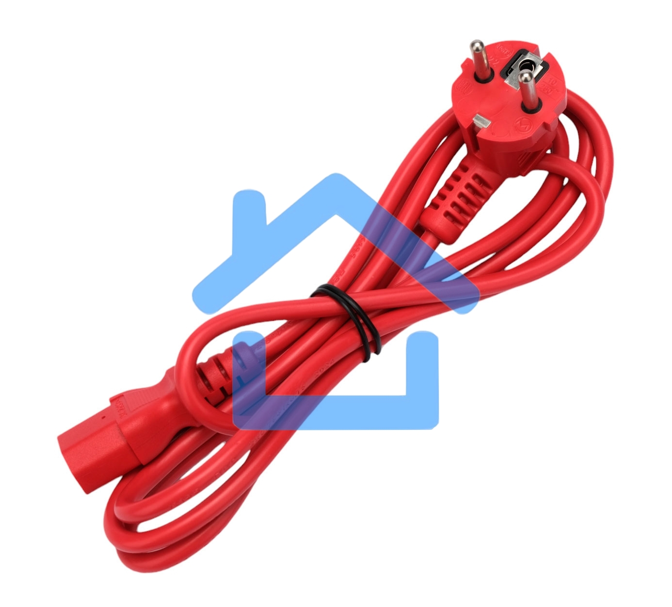 Кабель питания Cablexpert Россия PC-186-VDE-R-1.8M, Schuko-C13, 3x0.75мм2, 10A, с заземлением, медь, 1.8м, красный, пакет