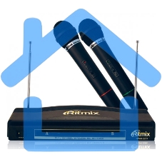 Микрофон радио Ritmix RWM-220 черный беспроводные 2 шт в комплекте
