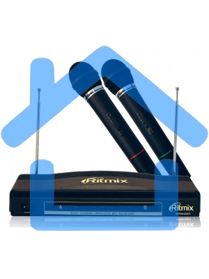 Микрофон радио Ritmix RWM-220 черный беспроводные 2 шт в комплекте