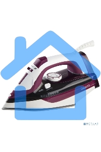 Утюг Galaxy Line GL 6108, бордовый с белым, паровой, 2400 Вт, постоянный пар 50 г/мин, паровой удар 230 г/мин, функции: автоотключение, самоочистка, антикапля, антинакипь, вертикальное отпаривание, индикатор автоотключения, индикатор нагрева, функция увла